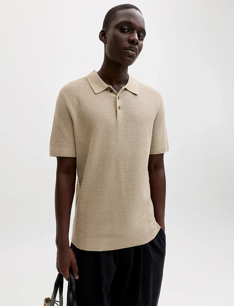 Jack & Jones - JPRBLURILEY KNIT POLO SS SN - polostrik - lemon pepper - 5