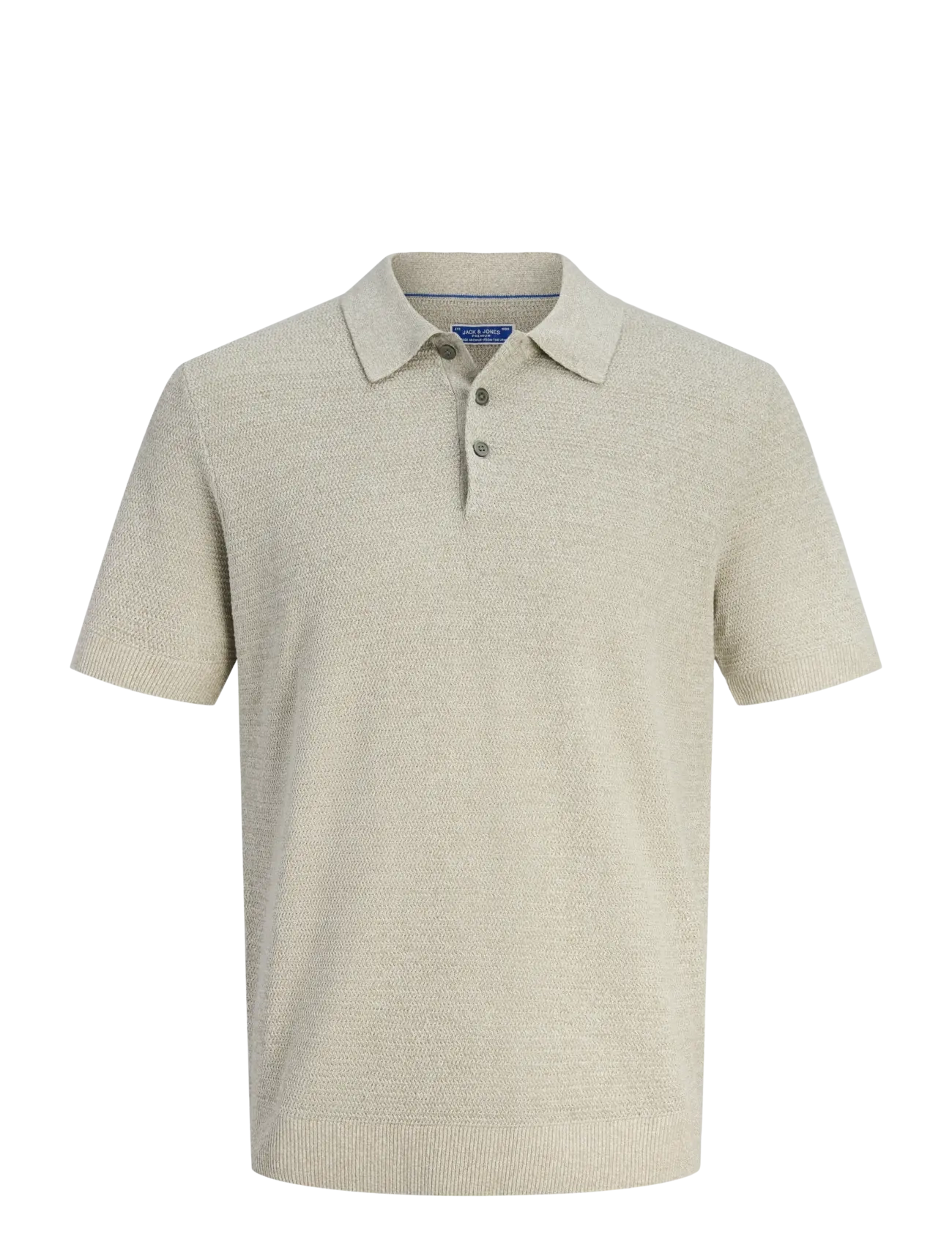Jack & Jones JPRBLURILEY KNIT POLO SS SN - Stickade pikéer - MERMAID / beige