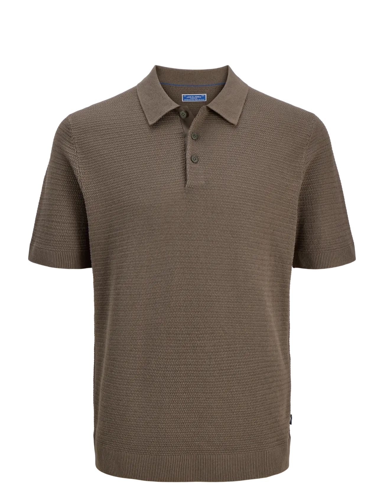 JACK & JONES Jprbluriley Knit Polo Ss Sn Braun - M - Herren