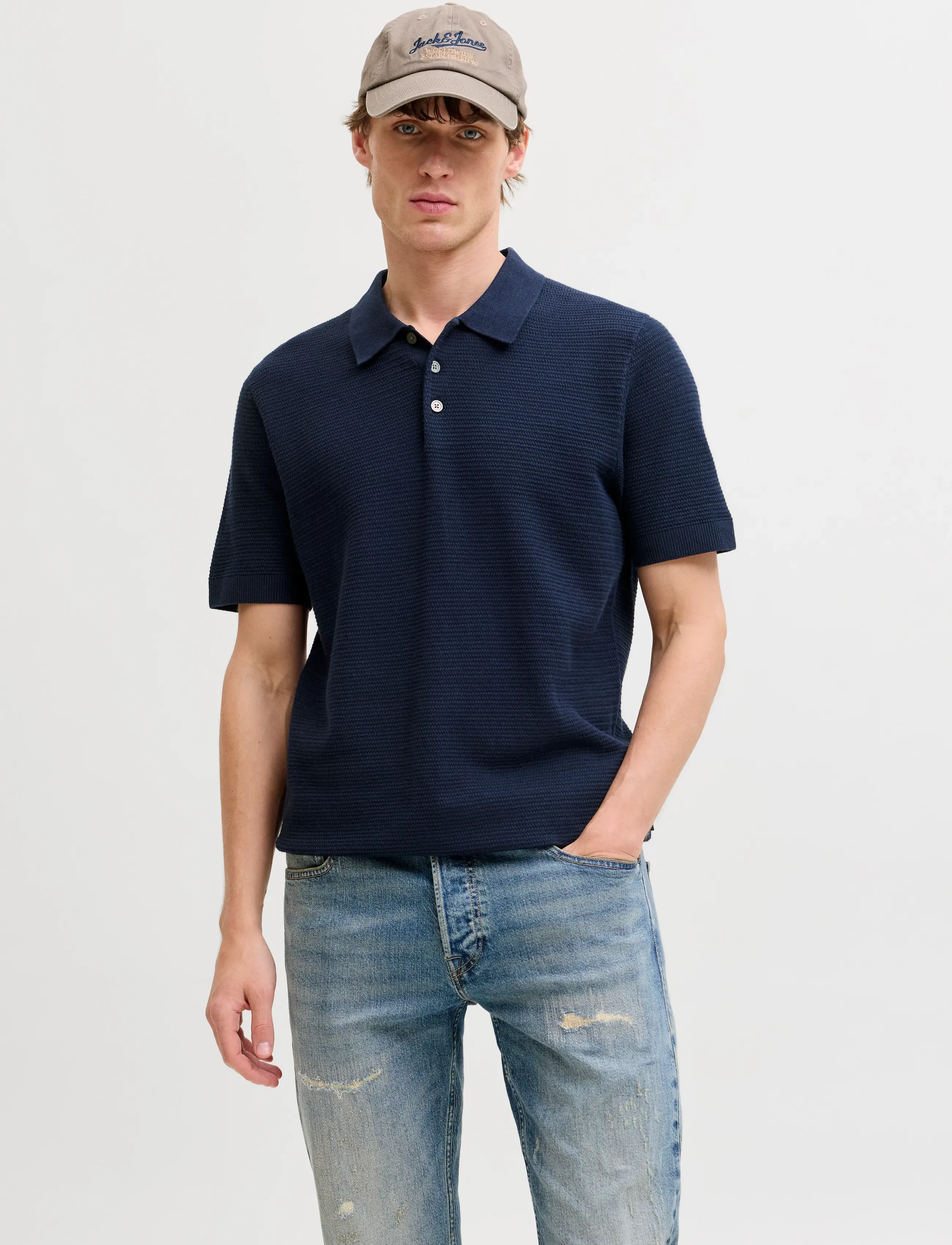 Jprbluriley Knit Polo Ss Sn