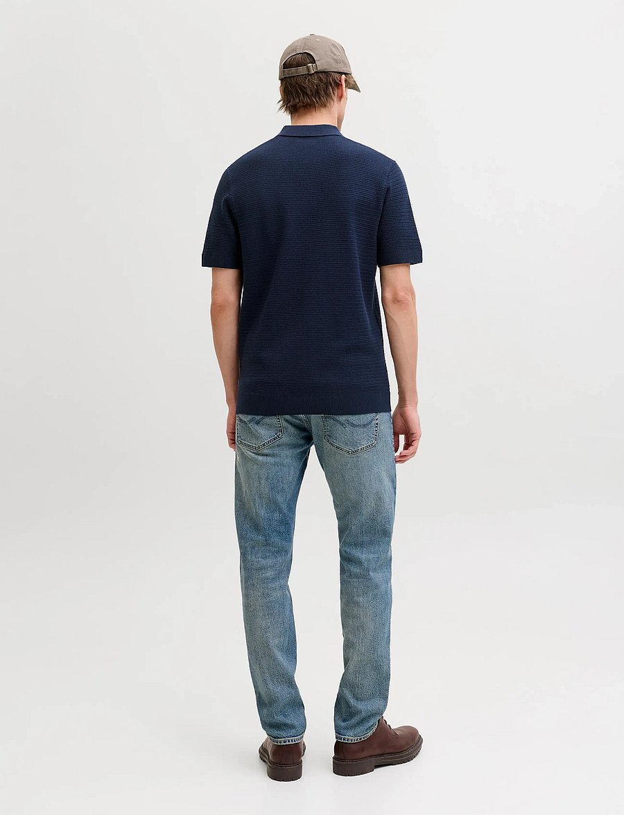 Jack & Jones - JPRBLURILEY KNIT POLO SS SN - polostrik - sky captain - 2
