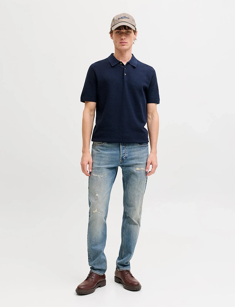Jack & Jones - JPRBLURILEY KNIT POLO SS SN - polostrik - sky captain - 3