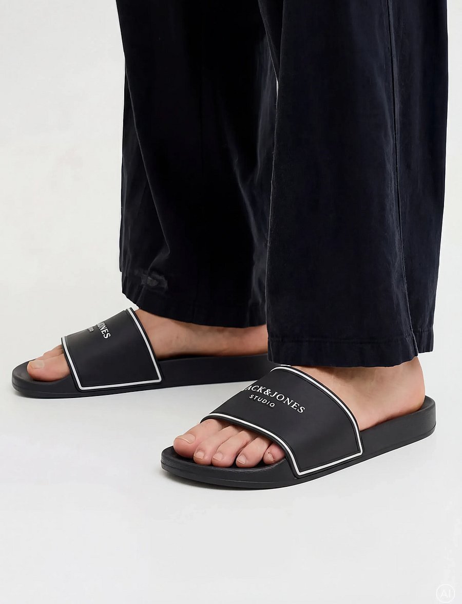 Jack & Jones - JFWARTILLERY MOULDED SLIDER SN - badtofflor - black - 0