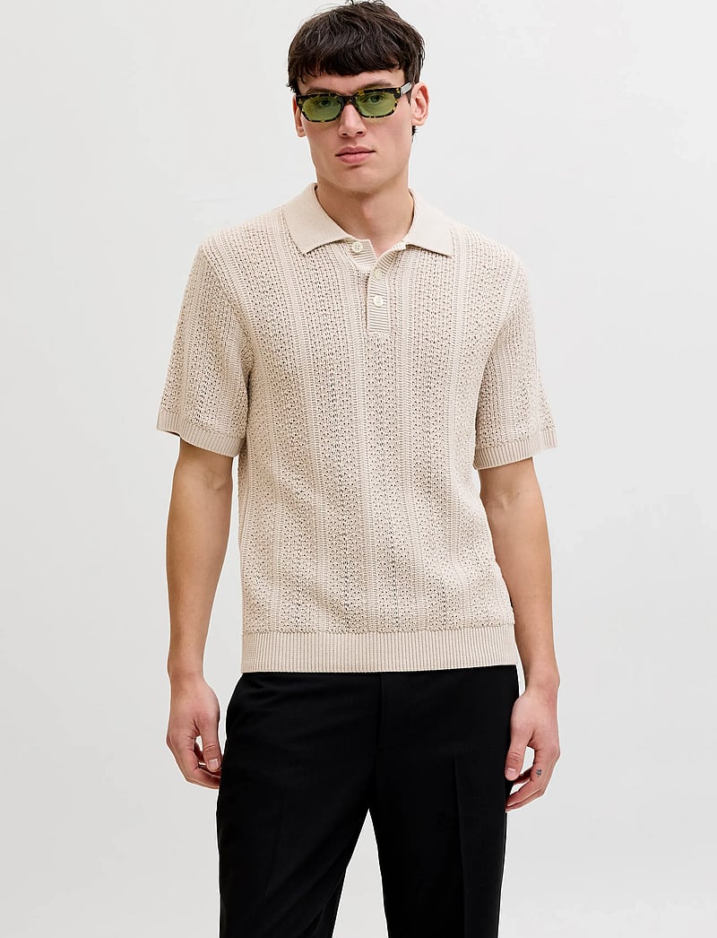 Jack & Jones - JPRBLAWINSTON KNIT POLO SS SN - stickade pikéer - ancient scroll - 0
