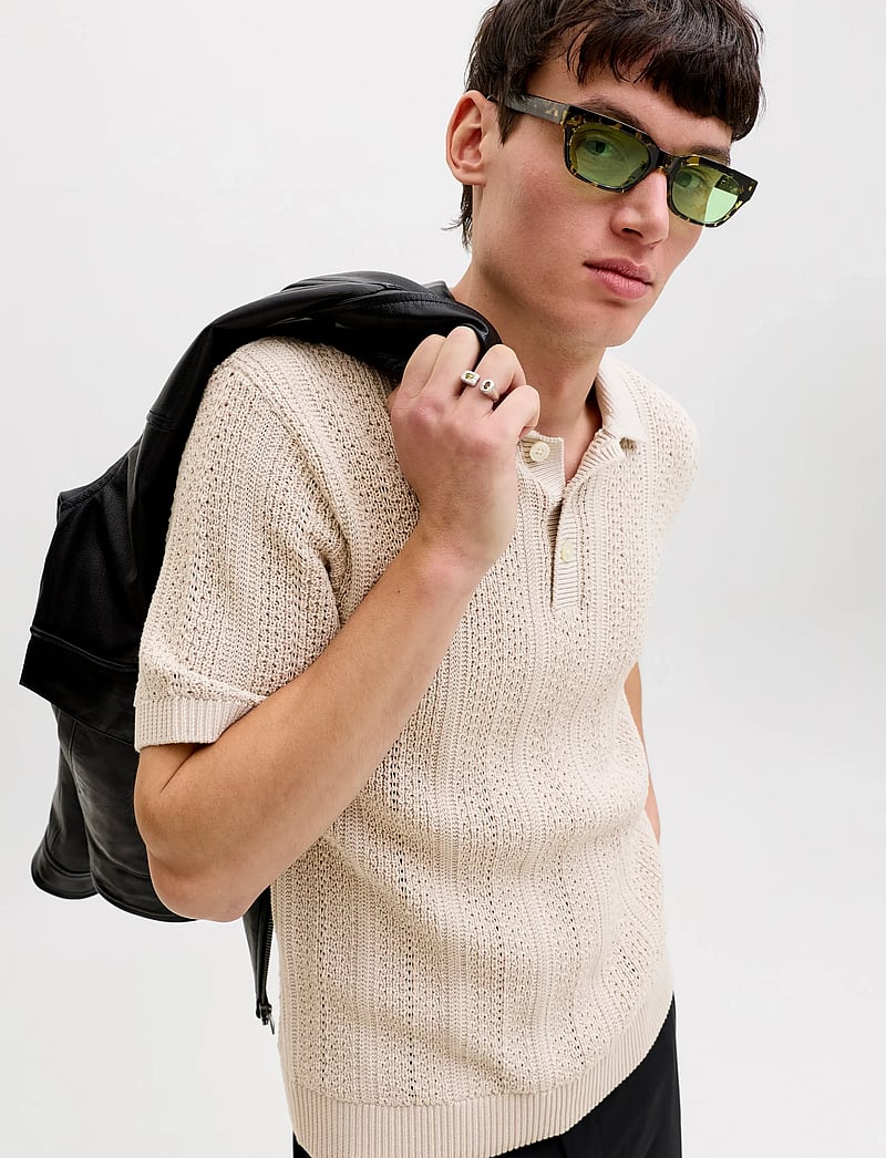 Jack & Jones - JPRBLAWINSTON KNIT POLO SS SN - stickade pikéer - ancient scroll - 5
