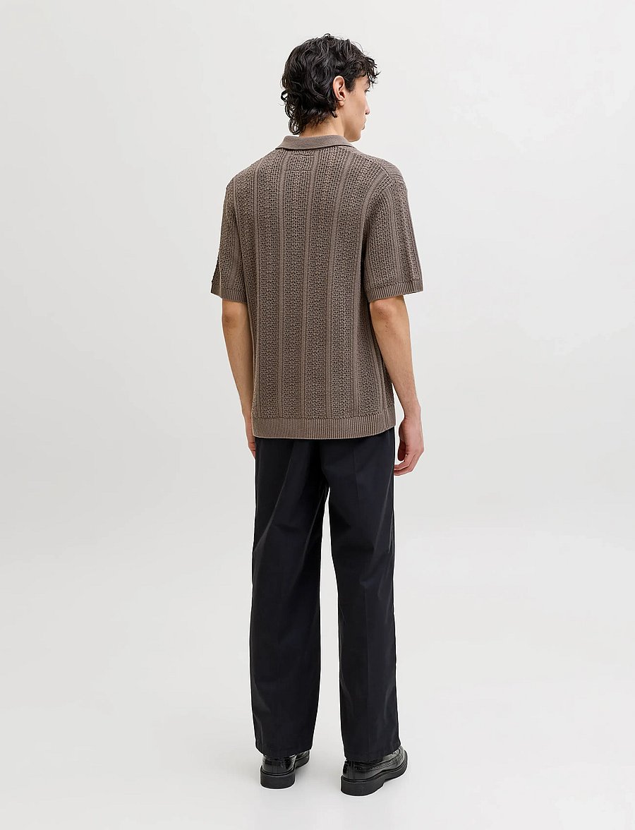 Jack & Jones - JPRBLAWINSTON KNIT POLO SS SN - kollektioner - morel - 3