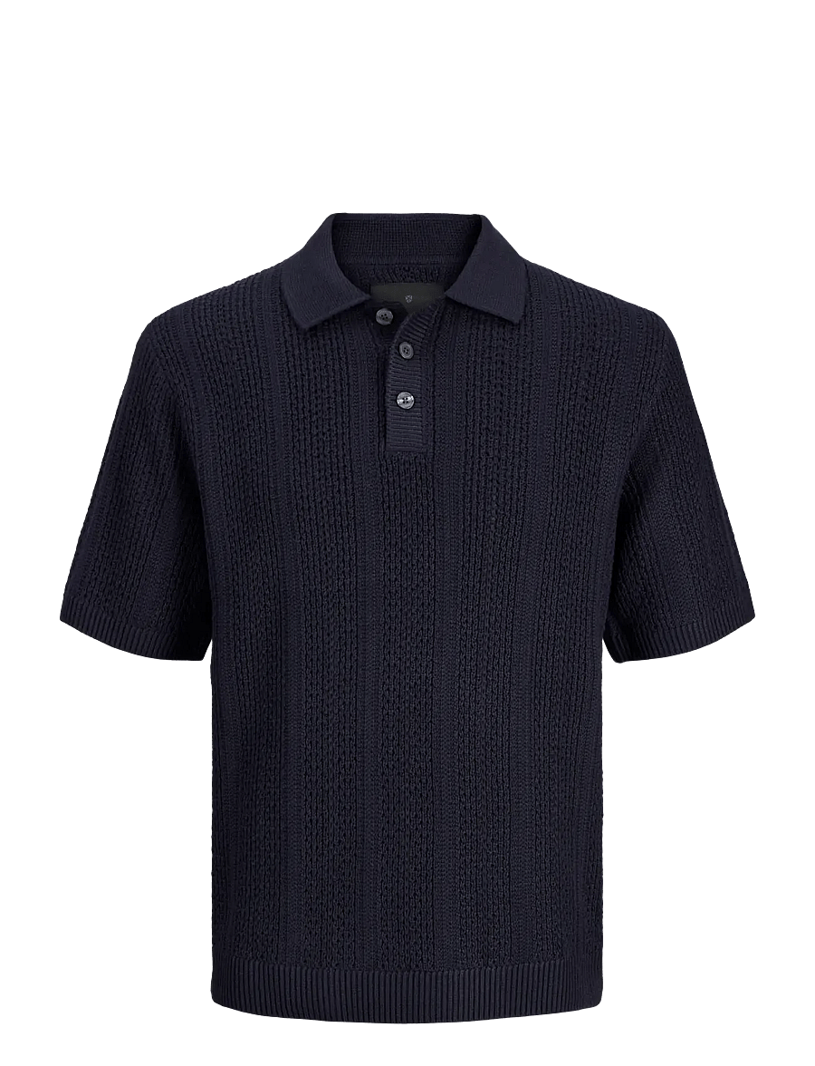 Jack & Jones - JPRBLAWINSTON KNIT POLO SS SN - kootud polosärgid - night sky - 1