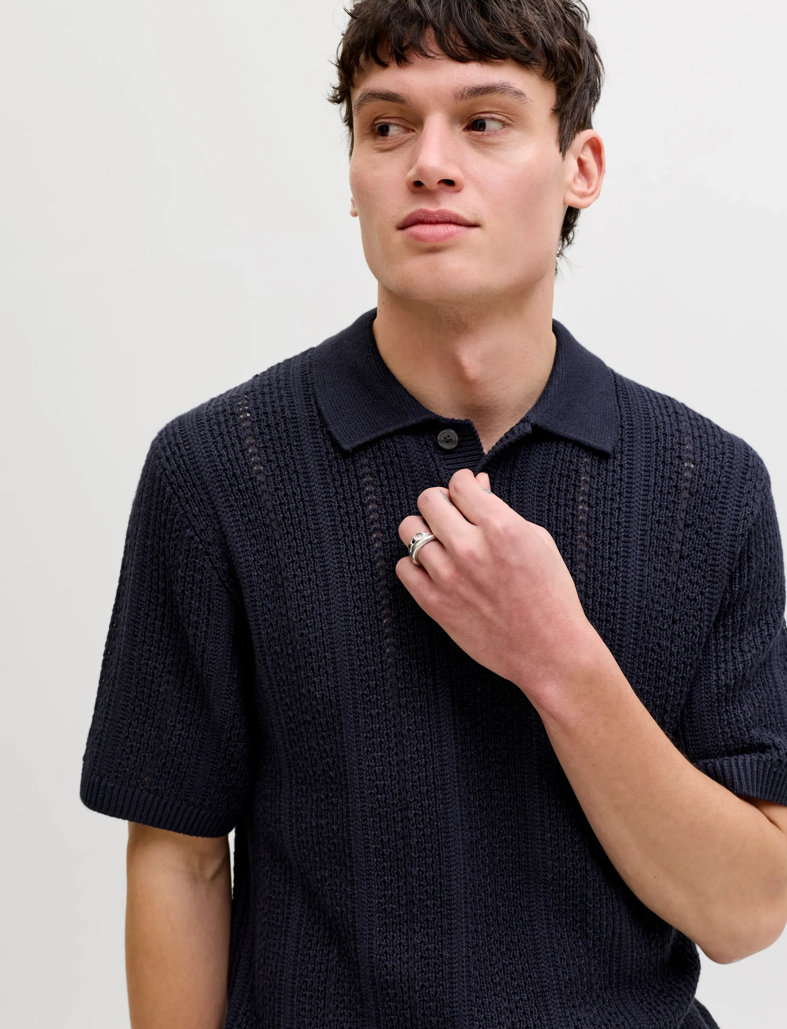 Jack & Jones - JPRBLAWINSTON KNIT POLO SS SN - kootud polosärgid - night sky - 5