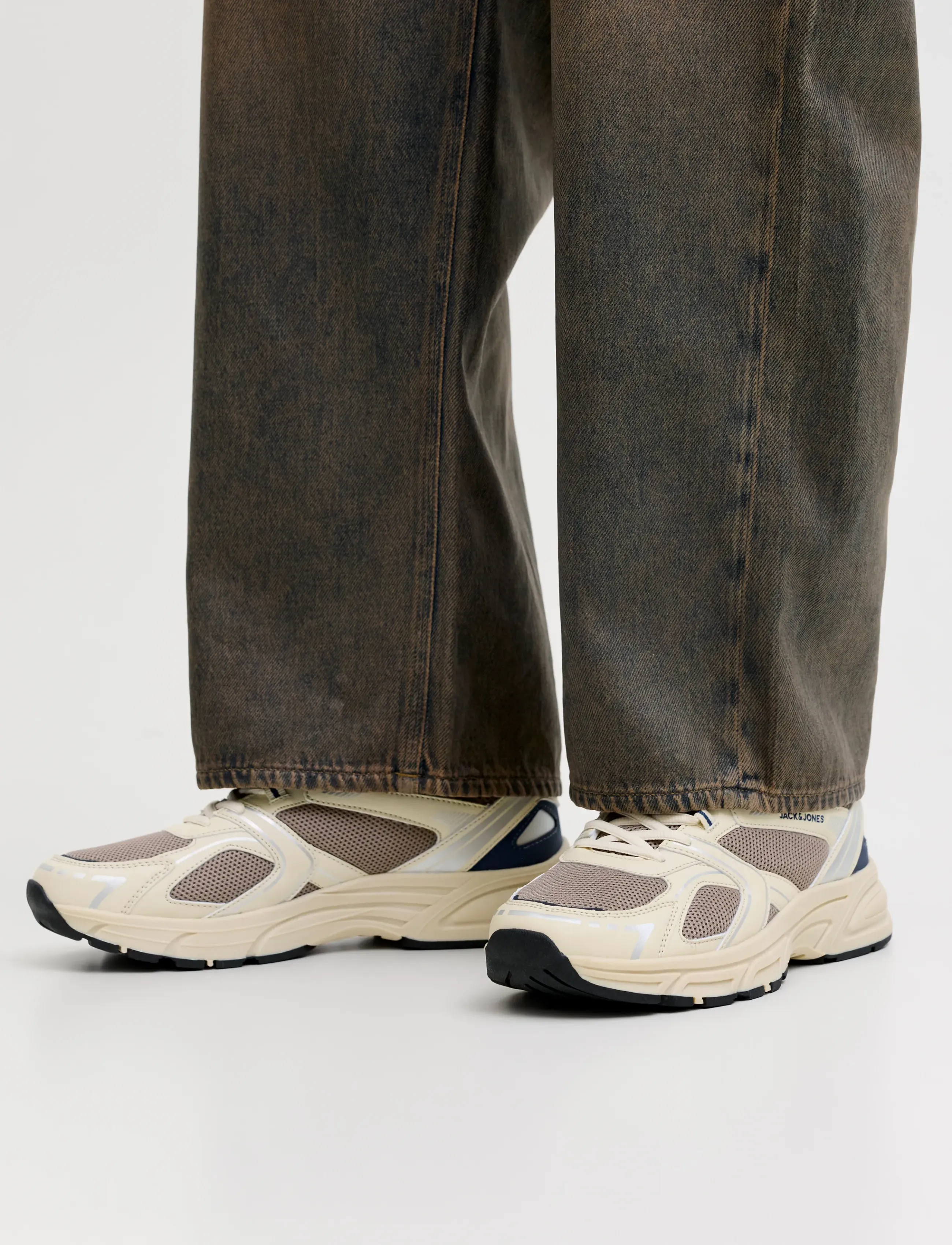 Jack & Jones Jfwastra Combo Sneaker, 44, Beige, Sport Sneakers > Sport Low Top Sneakers, Herre