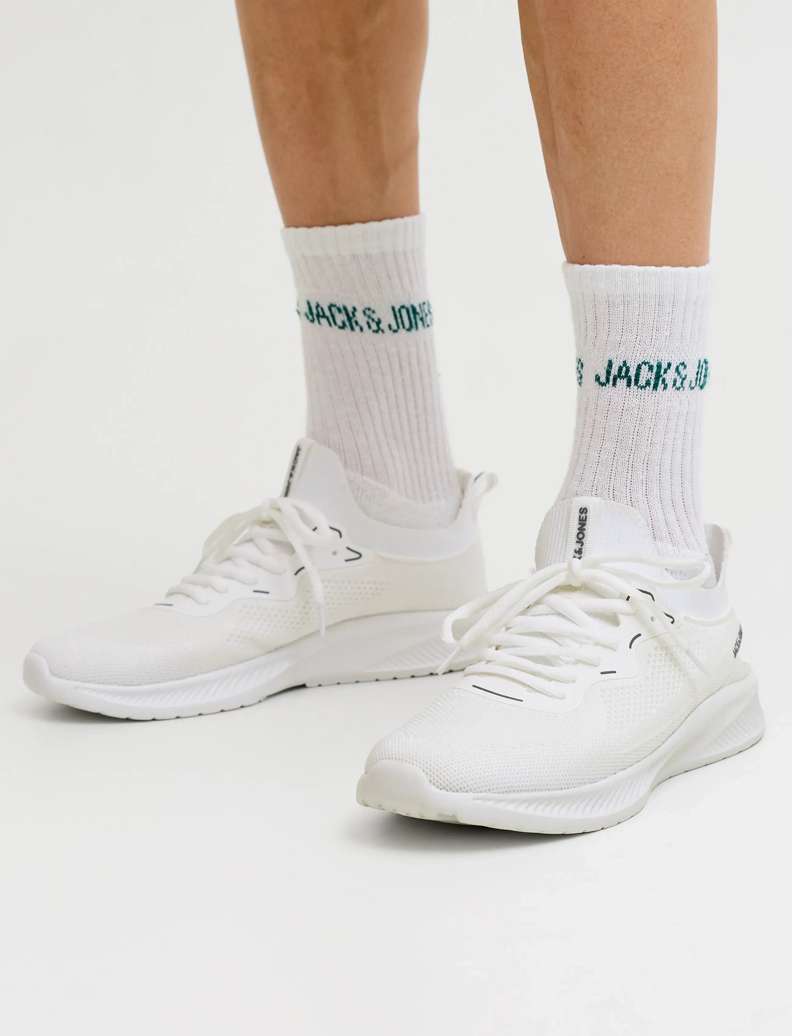 Jack & Jones Jfwjoshua Knit Sneaker, 41, White, Sneakers > Sneakers Med Lav Top, Herre
