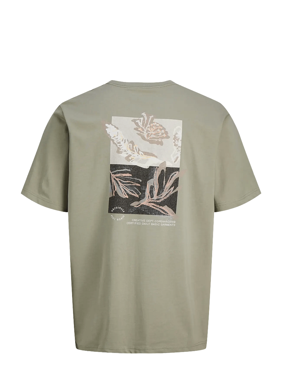 Jack & Jones - JORMONTAUK AOP BACK TEE SS CREW NECK SN - short-sleeved t-shirts - seagrass - 2