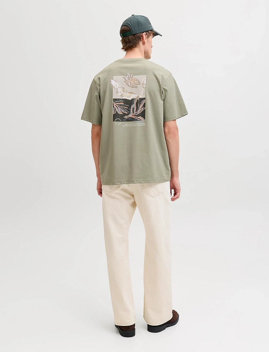 Jack & Jones - JORMONTAUK AOP BACK TEE SS CREW NECK SN - short-sleeved t-shirts - seagrass - 3