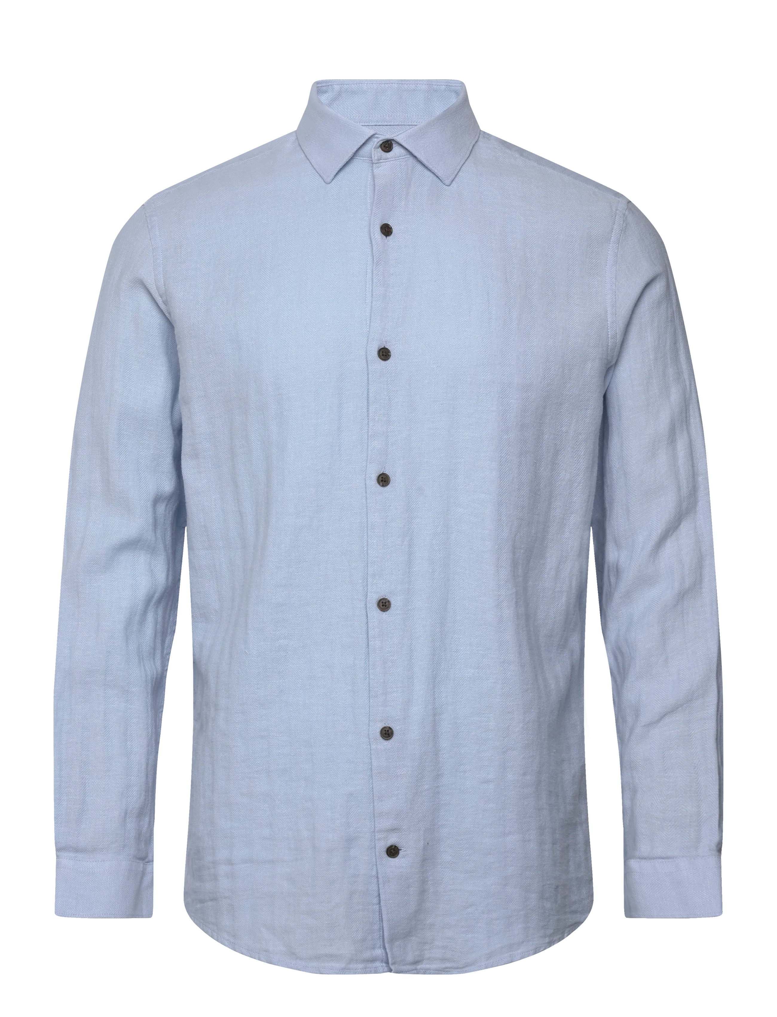 Jack & Jones Jprblaparker Linen Blend L/S Shirt, L, Blue, Skjorter > Skjorter I Hør, Herre
