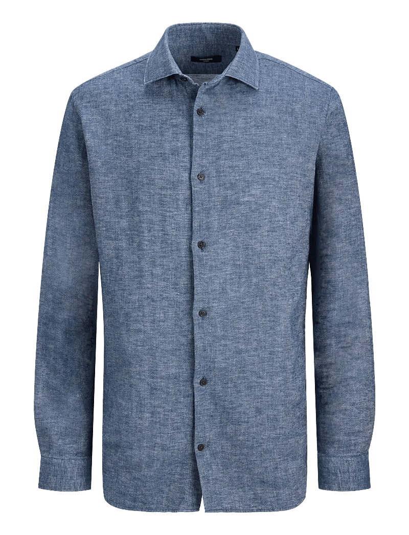 Jack & Jones - JPRBLAPARKER LINEN BLEND L/S SHIRT - linen shirts - faded denim - 1