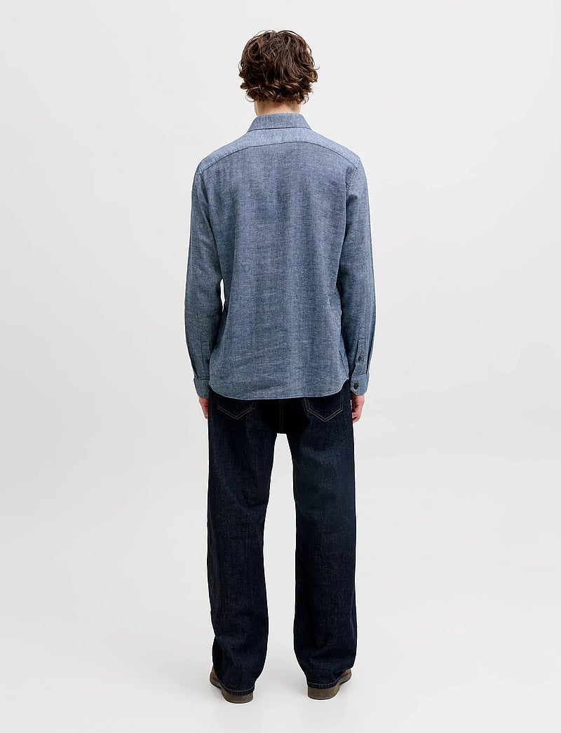 Jack & Jones - JPRBLAPARKER LINEN BLEND L/S SHIRT - linen shirts - faded denim - 2