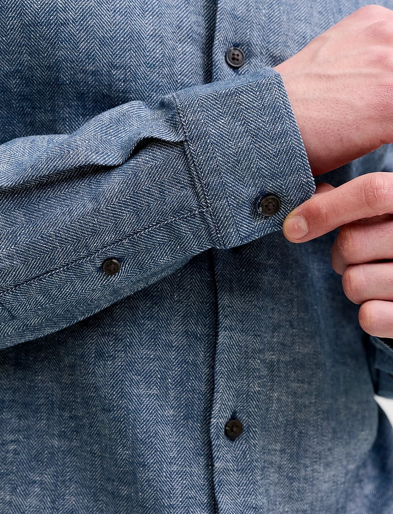 Jack & Jones - JPRBLAPARKER LINEN BLEND L/S SHIRT - linen shirts - faded denim - 4