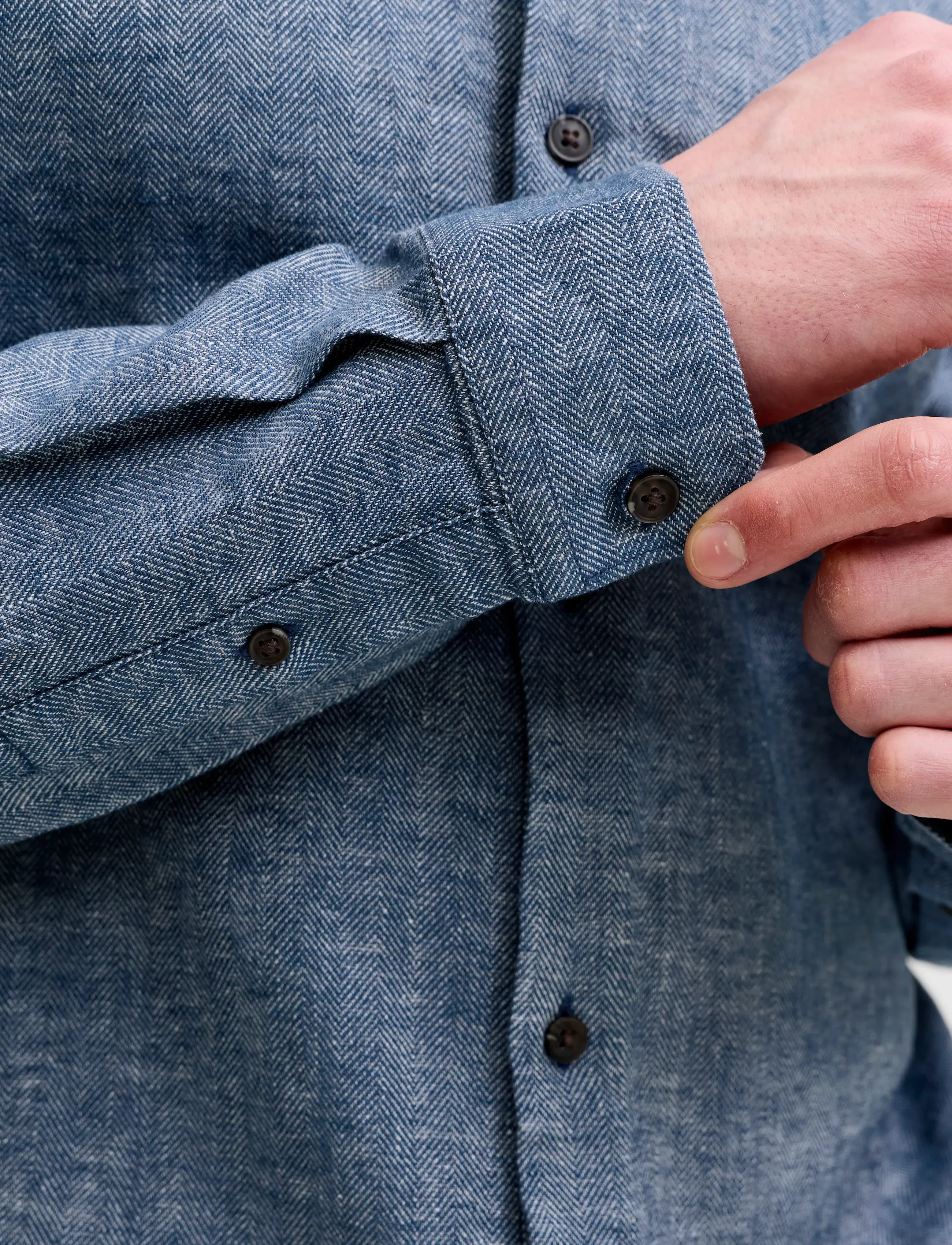 Jack & Jones - JPRBLAPARKER LINEN BLEND L/S SHIRT - chemises de lin - faded denim - 4