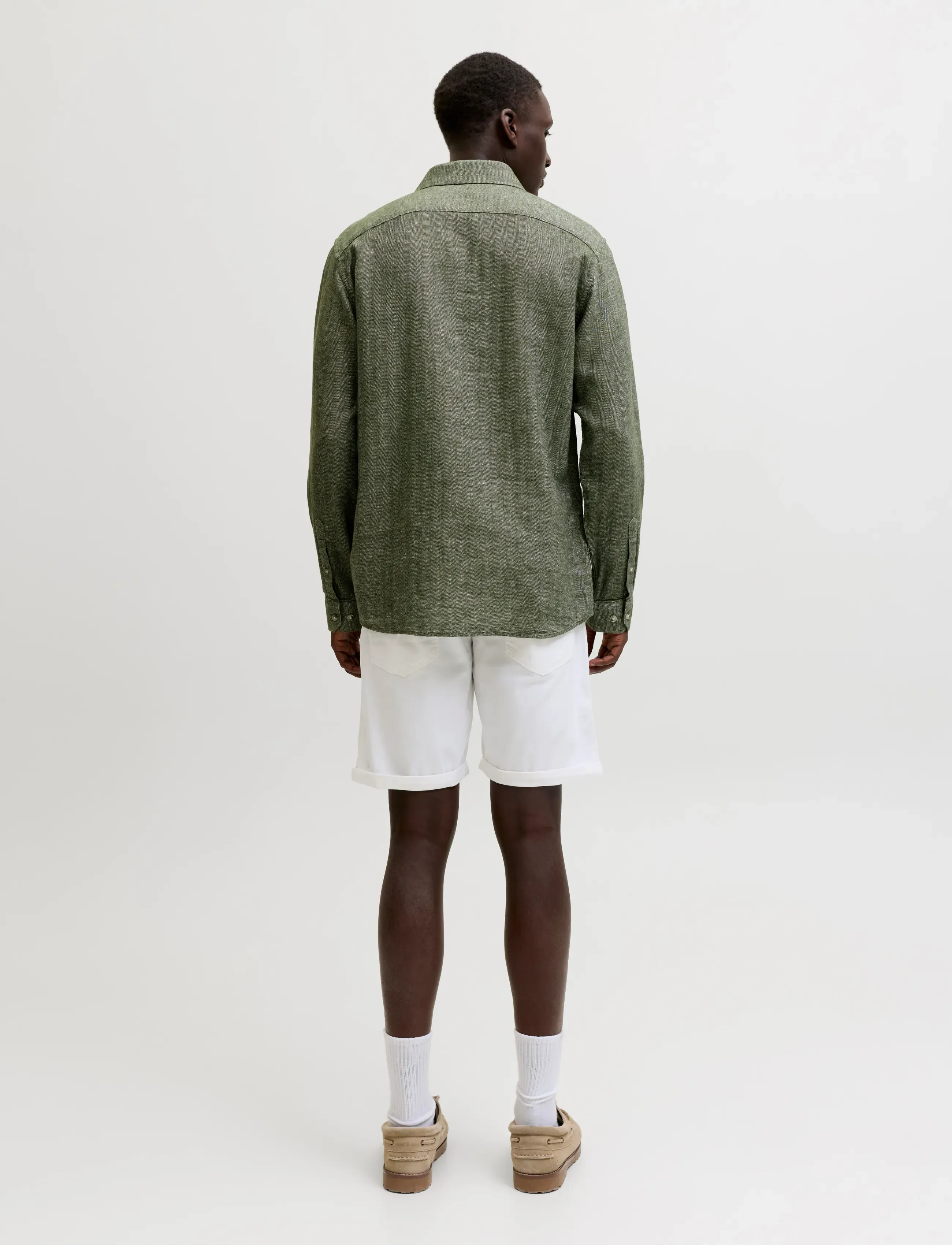 Jack & Jones - JPRBLAPARKER LINEN BLEND L/S SHIRT - linased särgid - smokey olive - 2