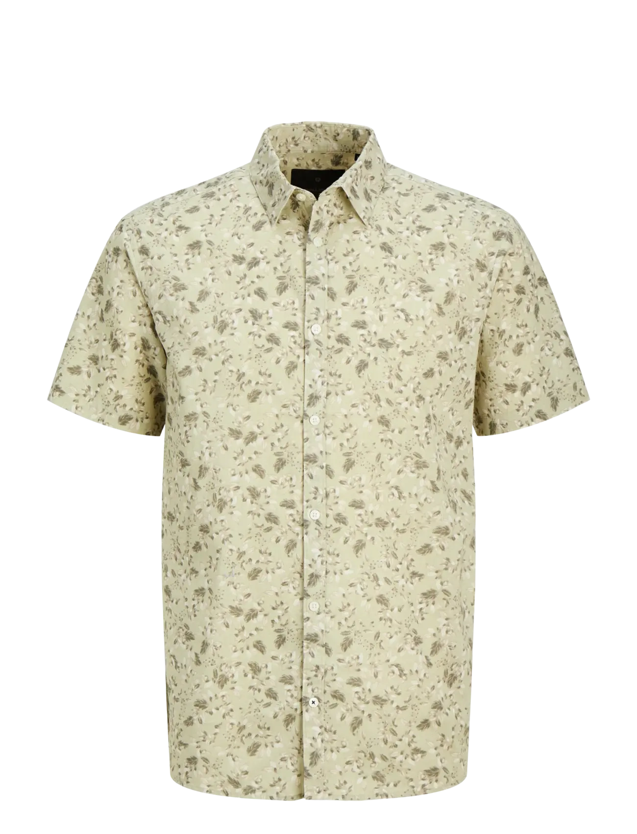 Jack & Jones JPRBLASUMMER LINEN BL. PRINT SS SHIRT LN - Särgid - ALFALFA / white