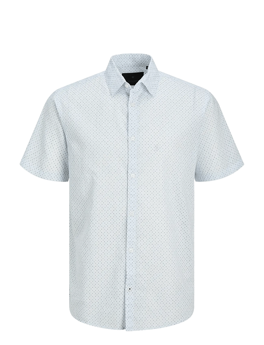 Jack & Jones - JPRBLASUMMER LINEN BL. PRINT SS SHIRT LN - hemden mit muster - cashmere blue - 1