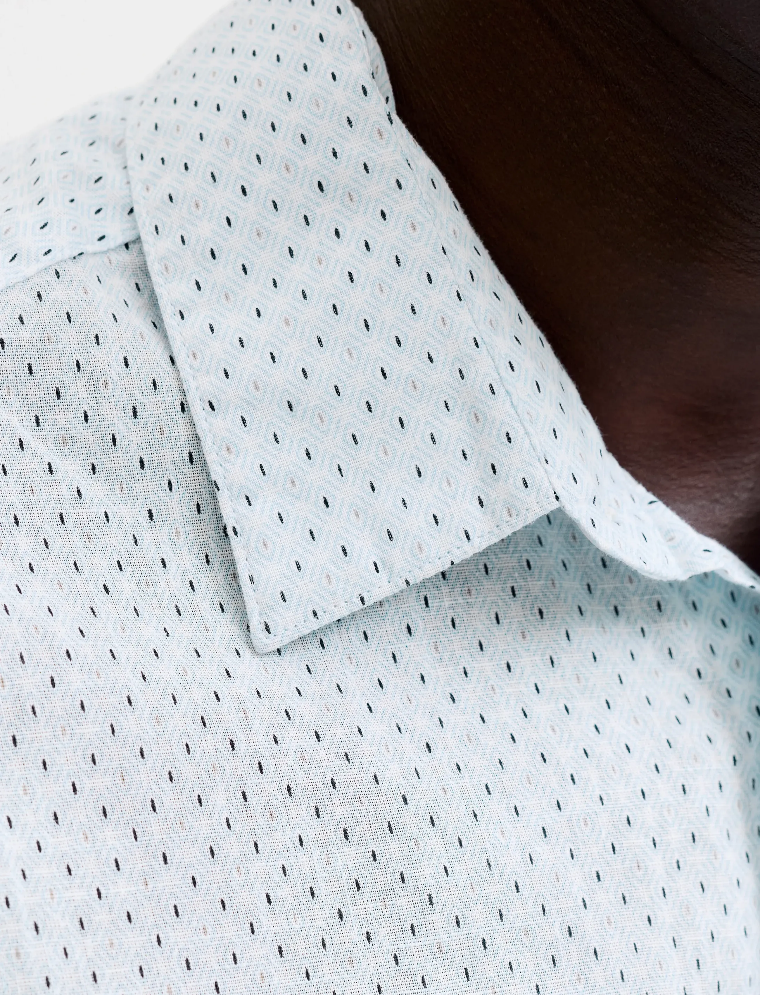 Jack & Jones - JPRBLASUMMER LINEN BL. PRINT SS SHIRT LN - mønstrede skjorter - cashmere blue - 4