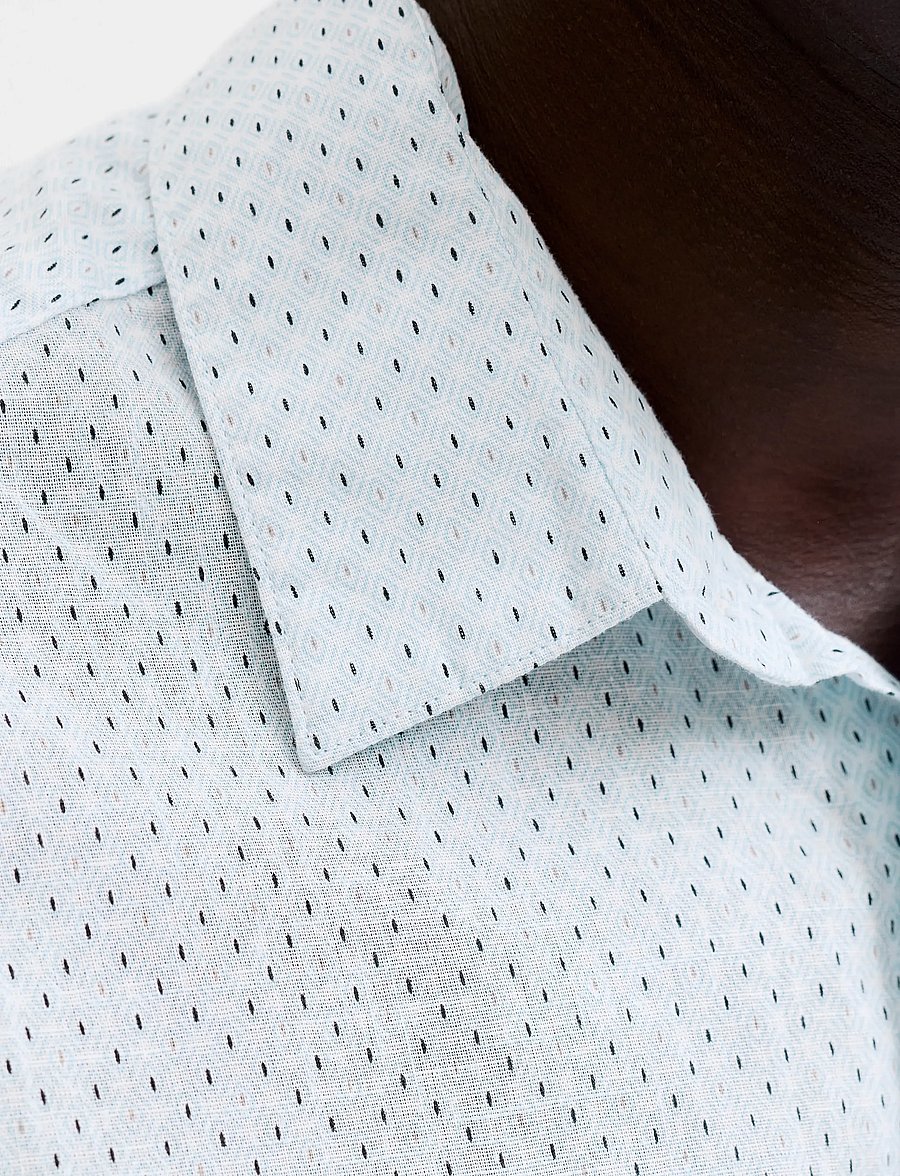 Jack & Jones - JPRBLASUMMER LINEN BL. PRINT SS SHIRT LN - hemden mit muster - cashmere blue - 4
