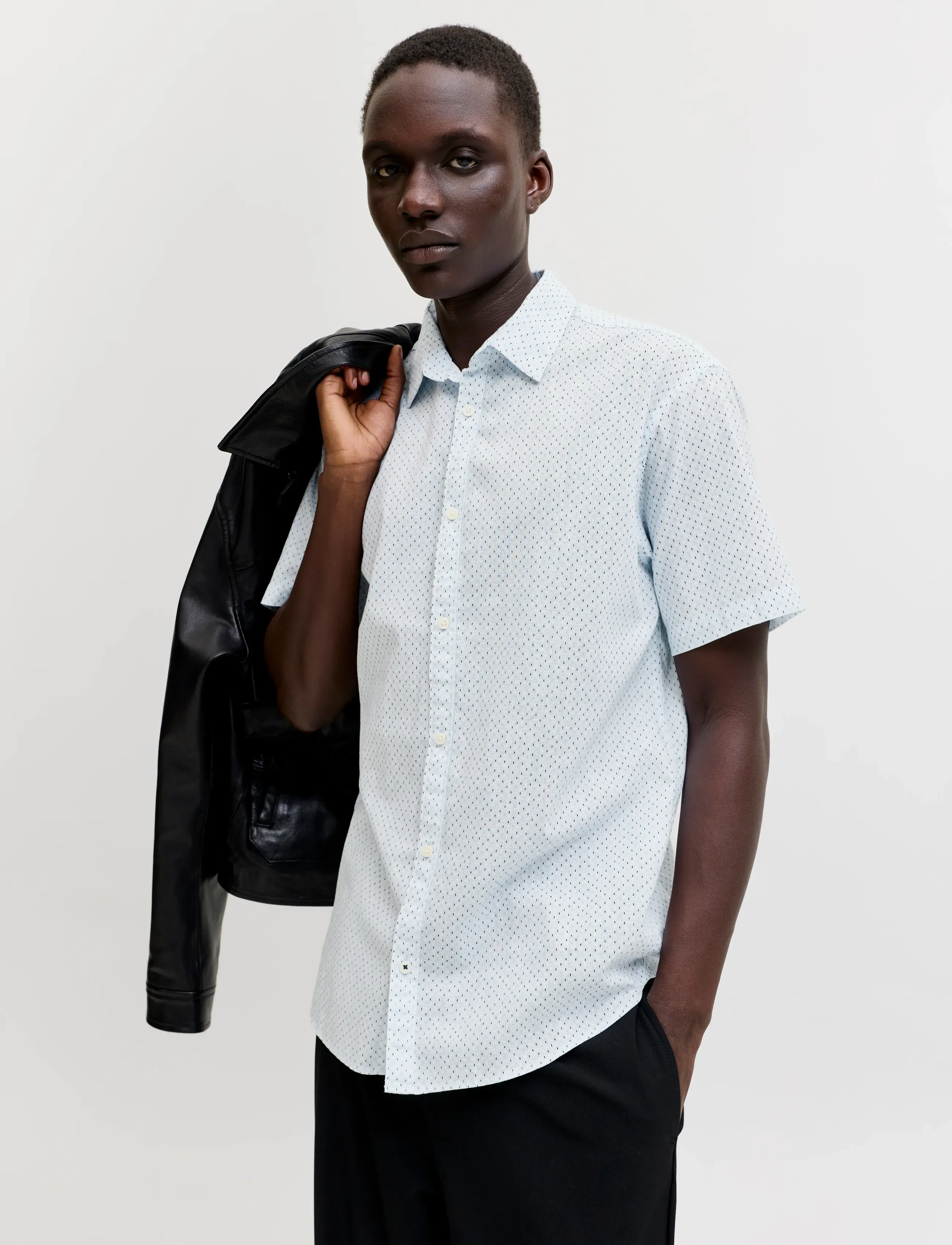 Jack & Jones - JPRBLASUMMER LINEN BL. PRINT SS SHIRT LN - mønstrede skjorter - cashmere blue - 5