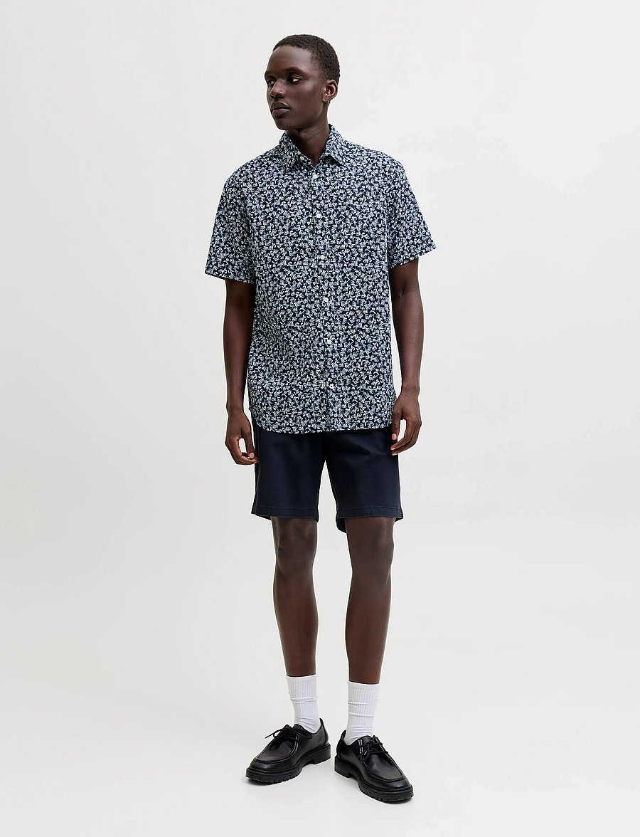 Jack & Jones - JPRBLASUMMER LINEN BL. PRINT SS SHIRT LN - hemden mit muster - night sky - 3