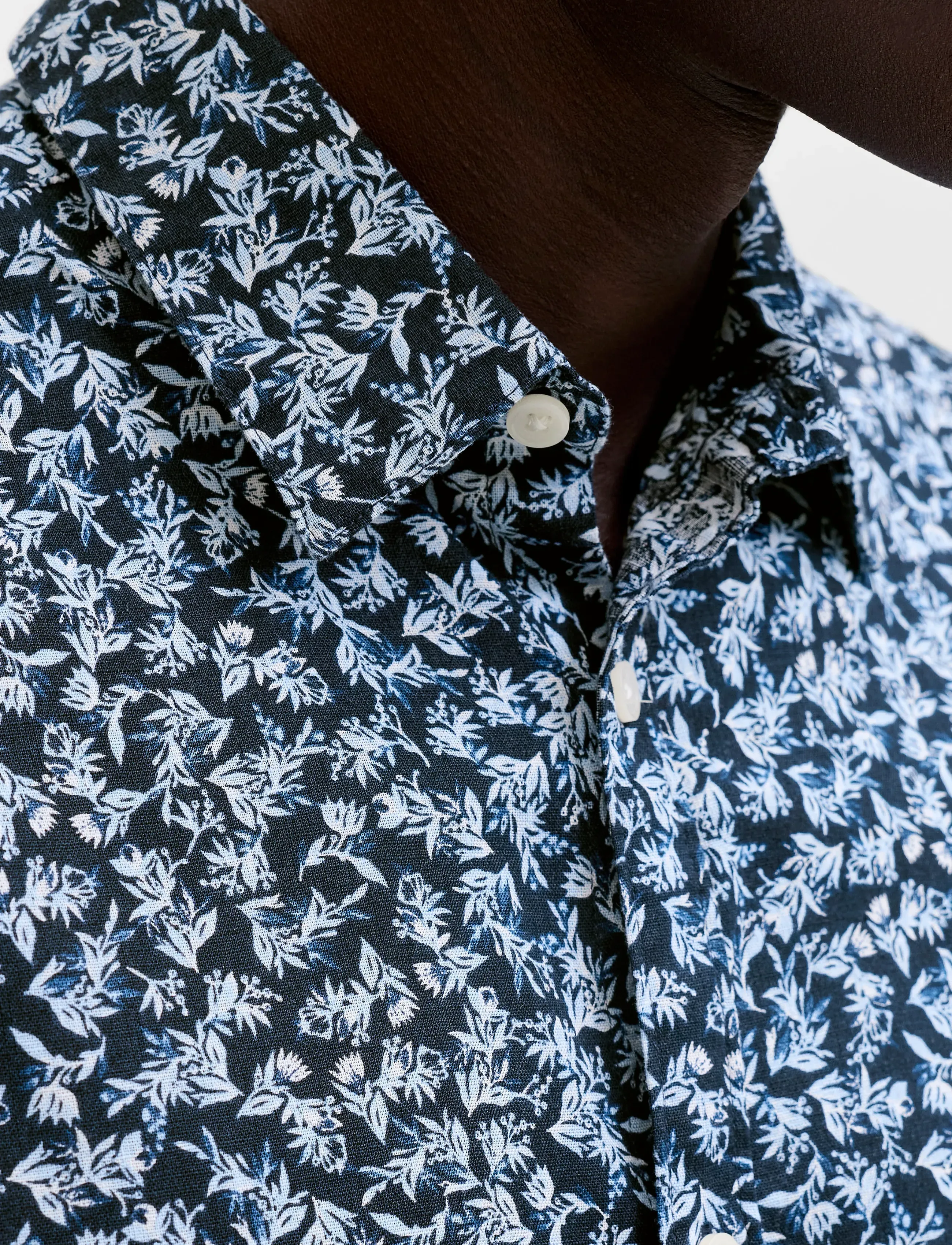 Jack & Jones - JPRBLASUMMER LINEN BL. PRINT SS SHIRT LN - mønstrede skjorter - night sky - 4