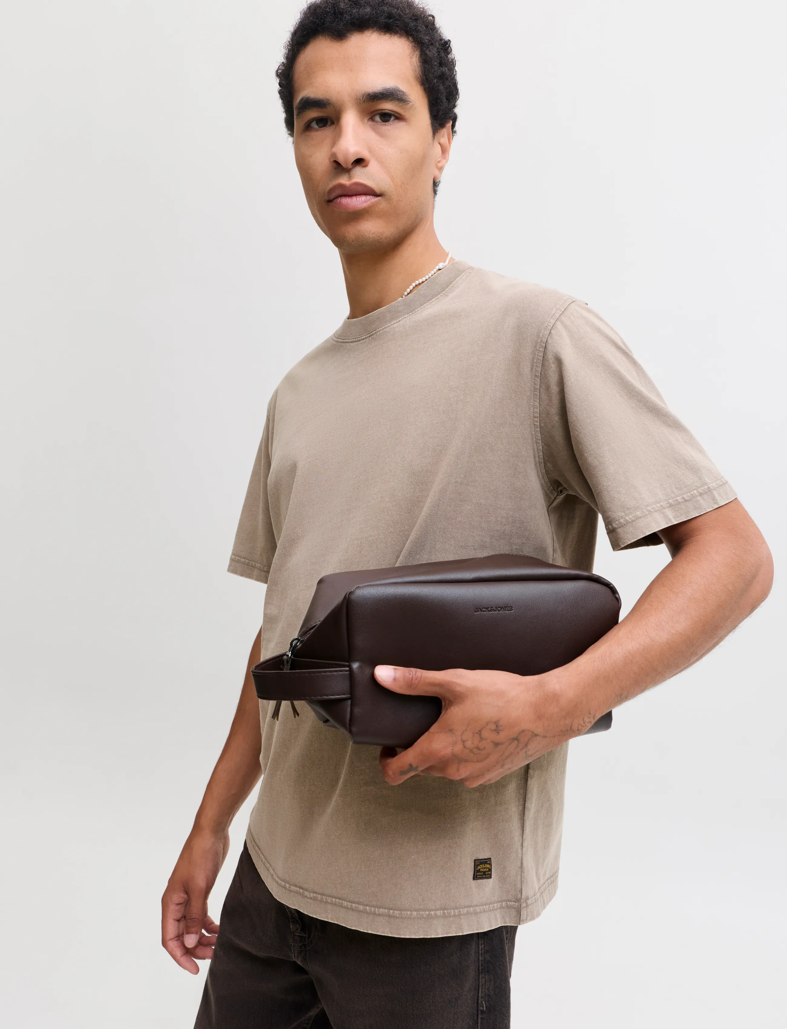 Jack & Jones Jactatum Toiletry, One Size, Brown, Tasker > Toilettasker, Herre