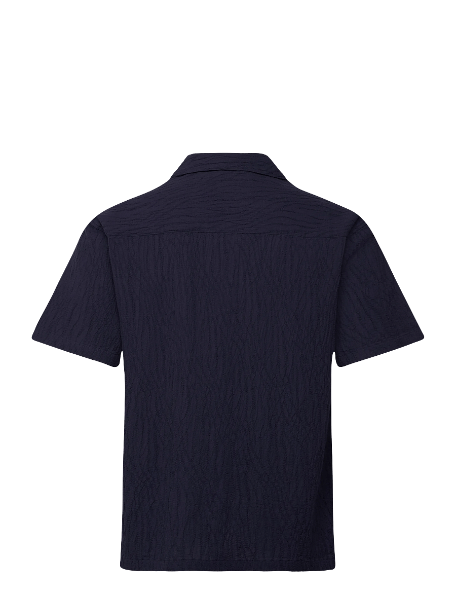 Jack & Jones - JPRBLAJAKE JACQUARD S/S SHIRT - kortærmede skjorter - night sky - 1