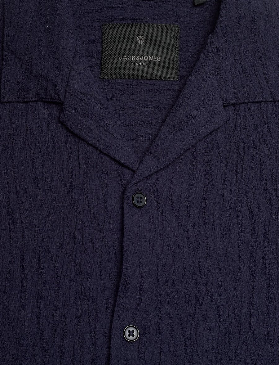 Jack & Jones - JPRBLAJAKE JACQUARD S/S SHIRT - kortærmede skjorter - night sky - 2