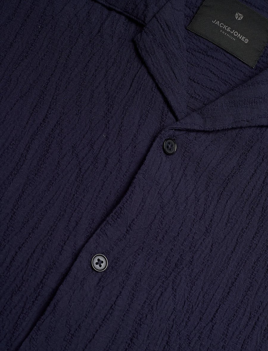 Jack & Jones - JPRBLAJAKE JACQUARD S/S SHIRT - kortærmede skjorter - night sky - 3