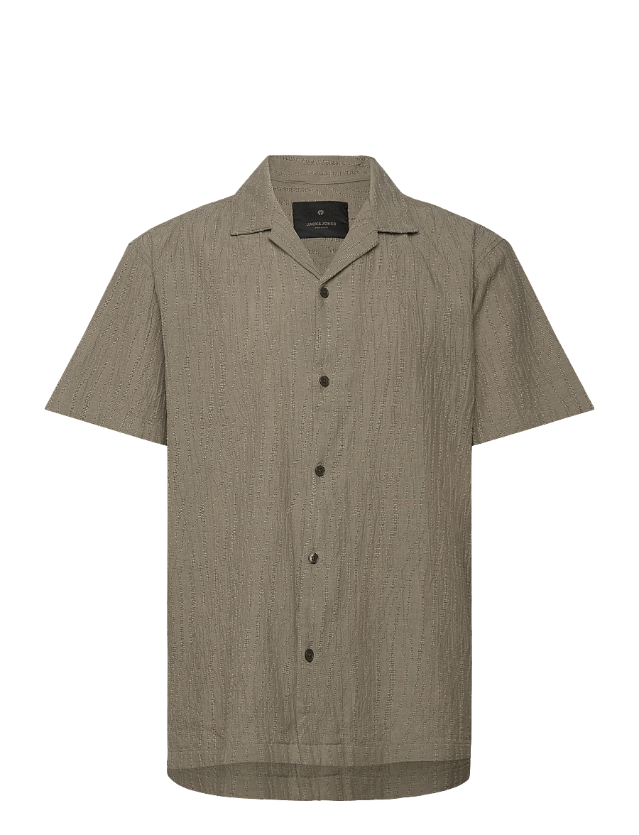 Jack & Jones - JPRBLAJAKE JACQUARD S/S SHIRT - chemises à manches courtes - smokey olive - 0