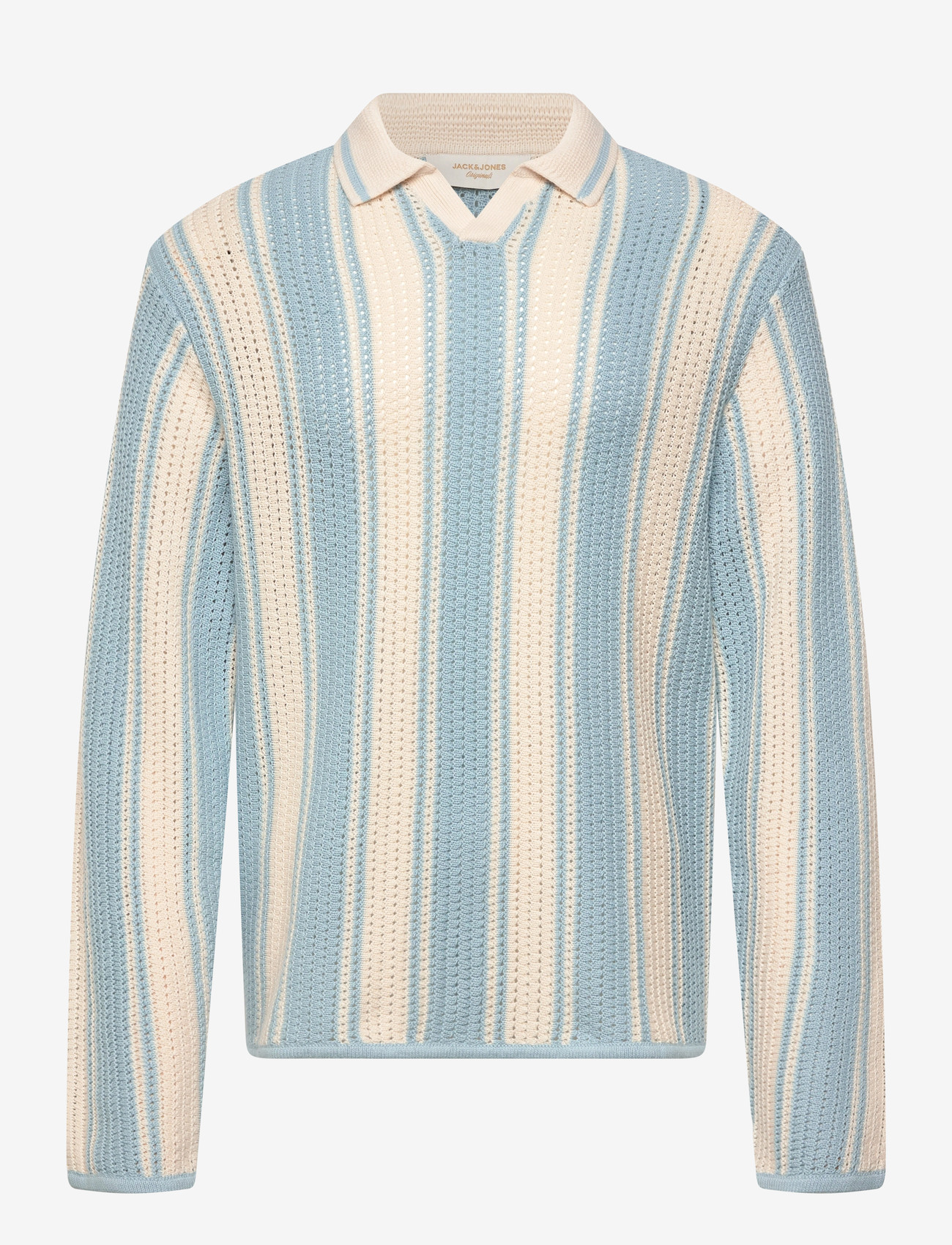 Jack & Jones - JORUPSTATE KNIT STRIPE POLO - polostrik - cashmere blue - 0