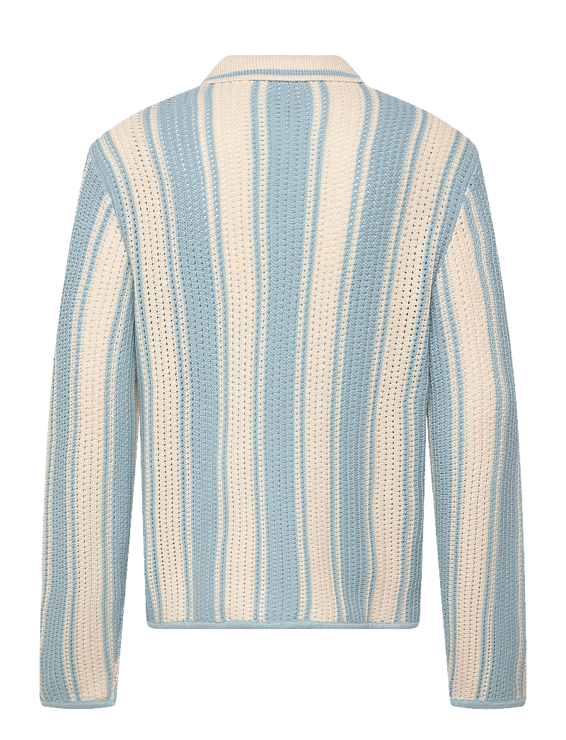 Jack & Jones - JORUPSTATE KNIT STRIPE POLO - polostrik - cashmere blue - 1