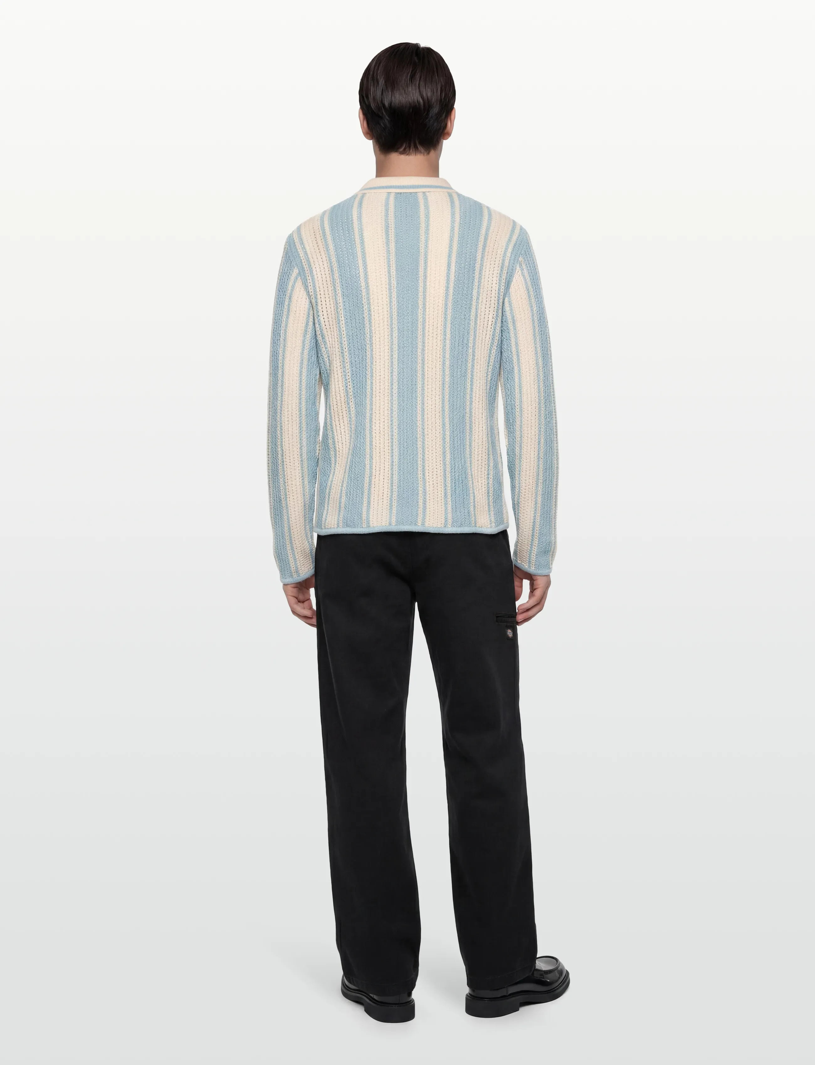 Jack & Jones - JORUPSTATE KNIT STRIPE POLO - pikkade varrukatega kootud polosärgid - cashmere blue - 4