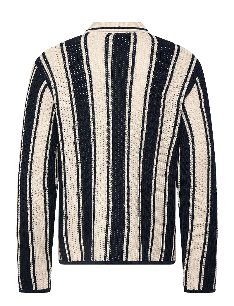 Jack & Jones - JORUPSTATE KNIT STRIPE POLO - pikkade varrukatega kootud polosärgid - sky captain - 2