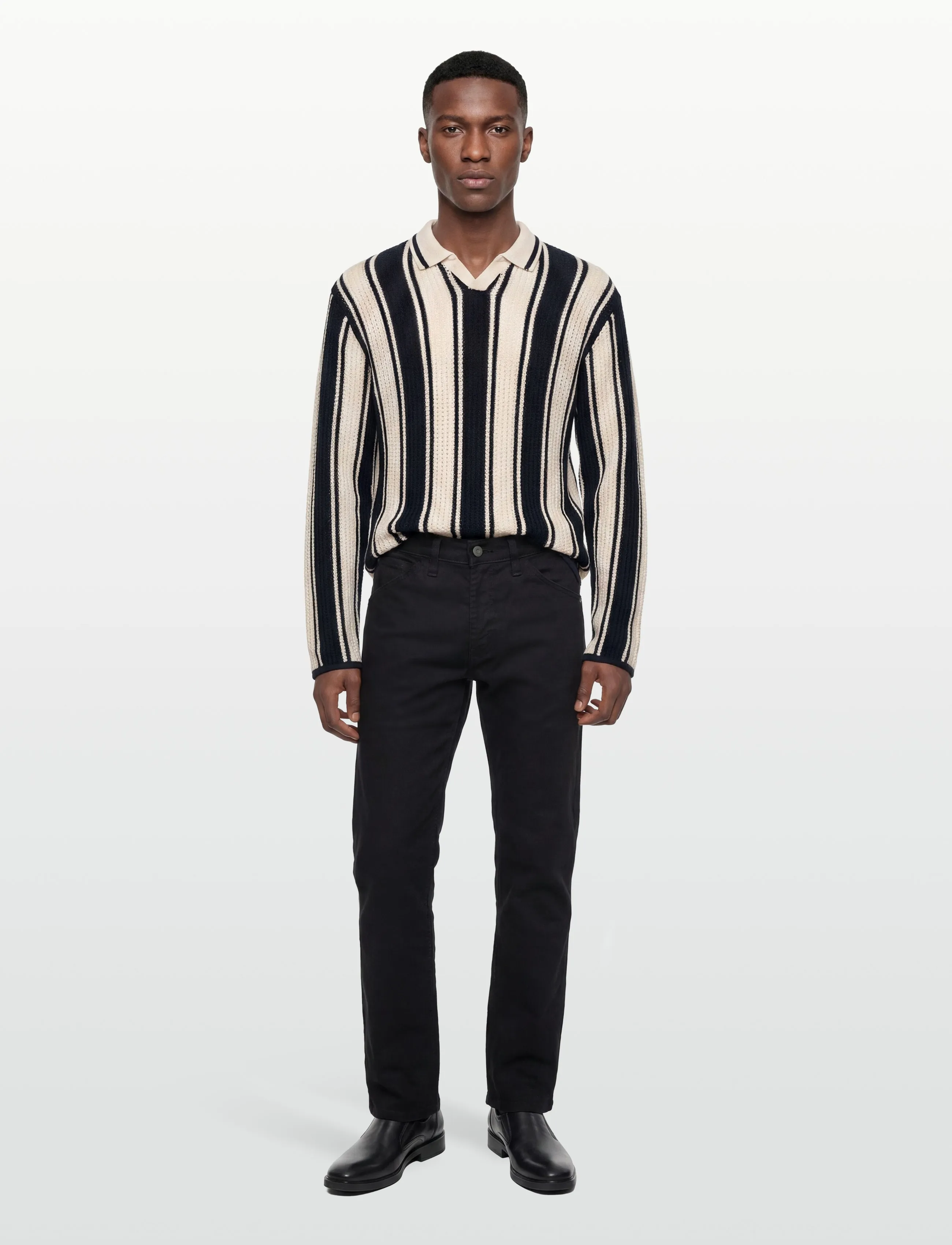 Jack & Jones JORUPSTATE KNIT STRIPE POLO - Clothing - SKY CAPTAIN / navy