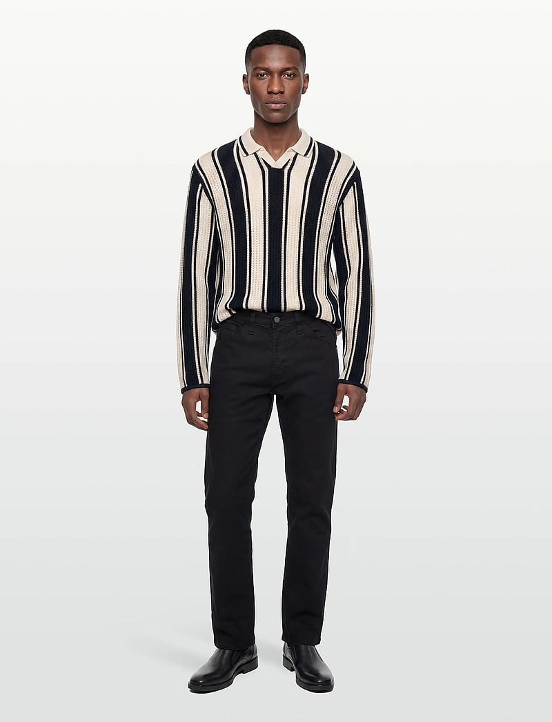 Jack & Jones - JORUPSTATE KNIT STRIPE POLO - pikkade varrukatega kootud polosärgid - sky captain - 0