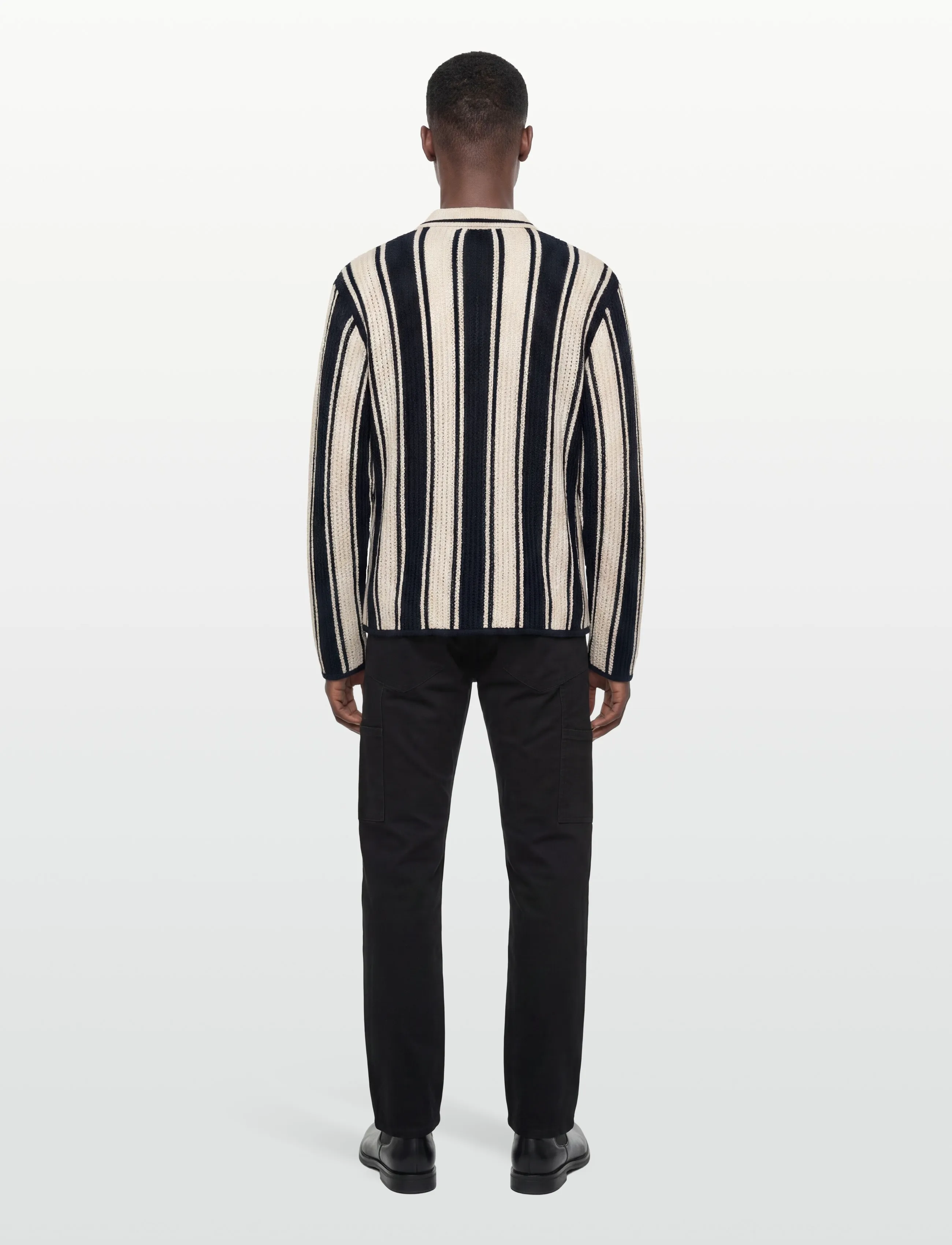 Jack & Jones - JORUPSTATE KNIT STRIPE POLO - long-sleeved knitted polos - sky captain - 4