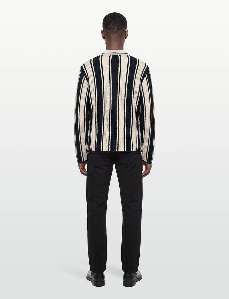 Jack & Jones - JORUPSTATE KNIT STRIPE POLO - poloer i strik med lange ærmer - sky captain - 4