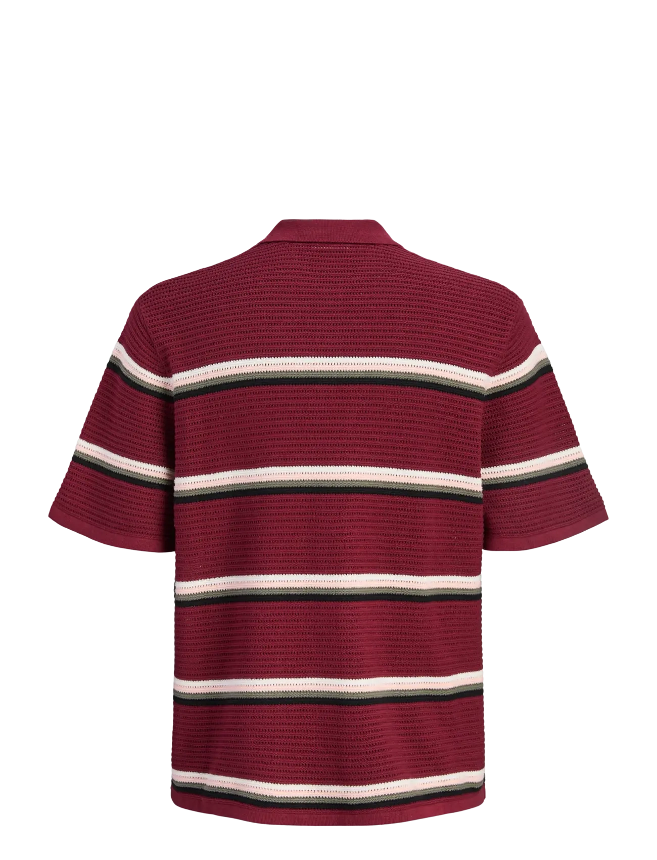 Jack & Jones - JORMAINE KNIT STRIPE POLO SN - kootud polosärgid - cabernet - 2