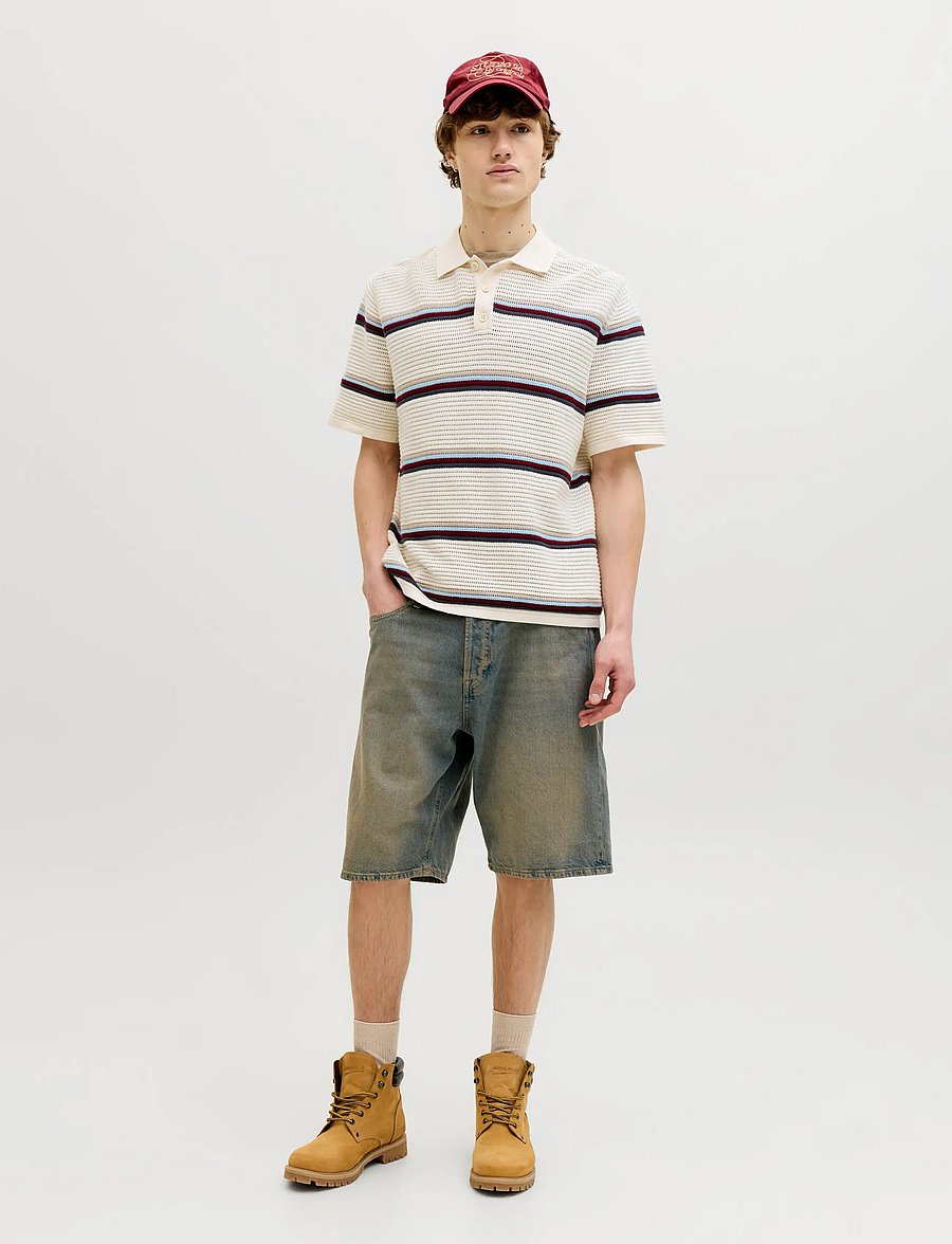 Jack & Jones - JORMAINE KNIT STRIPE POLO SN - kootud polosärgid - sea salt - 3