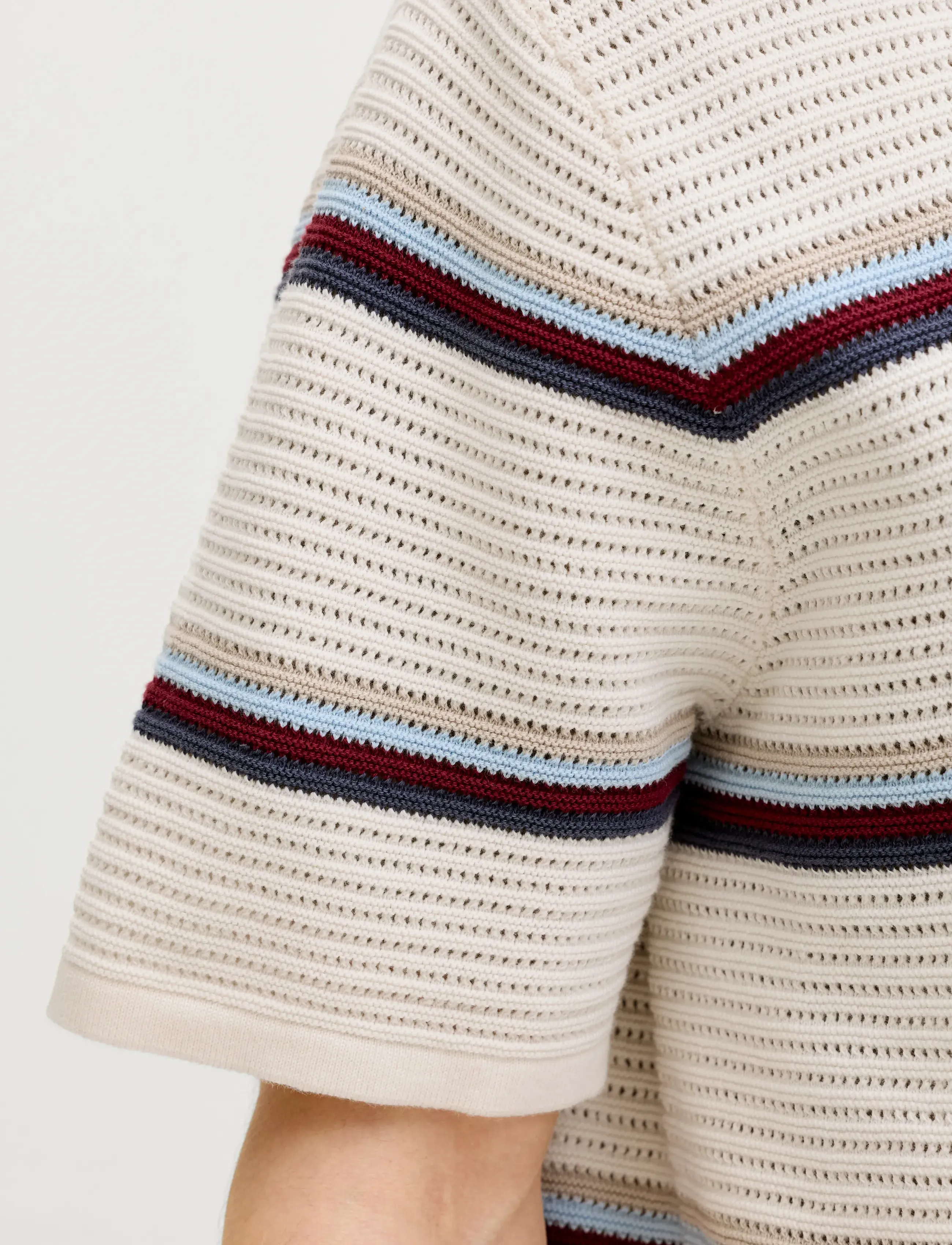 Jack & Jones JORMAINE KNIT STRIPE POLO SN - Strickmode - SEA SALT / cream