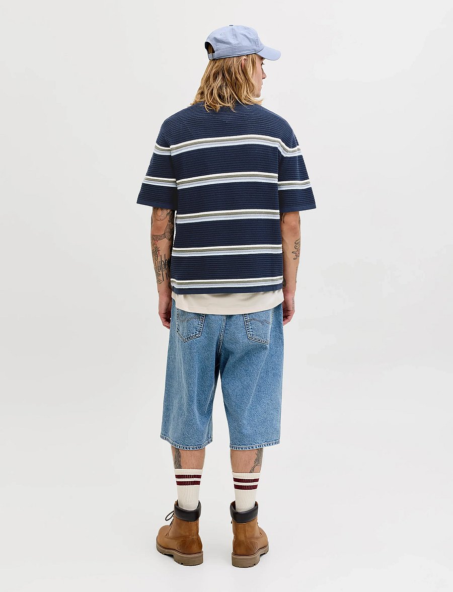 Jack & Jones - JORMAINE KNIT STRIPE POLO SN - polostrik - sky captain - 2