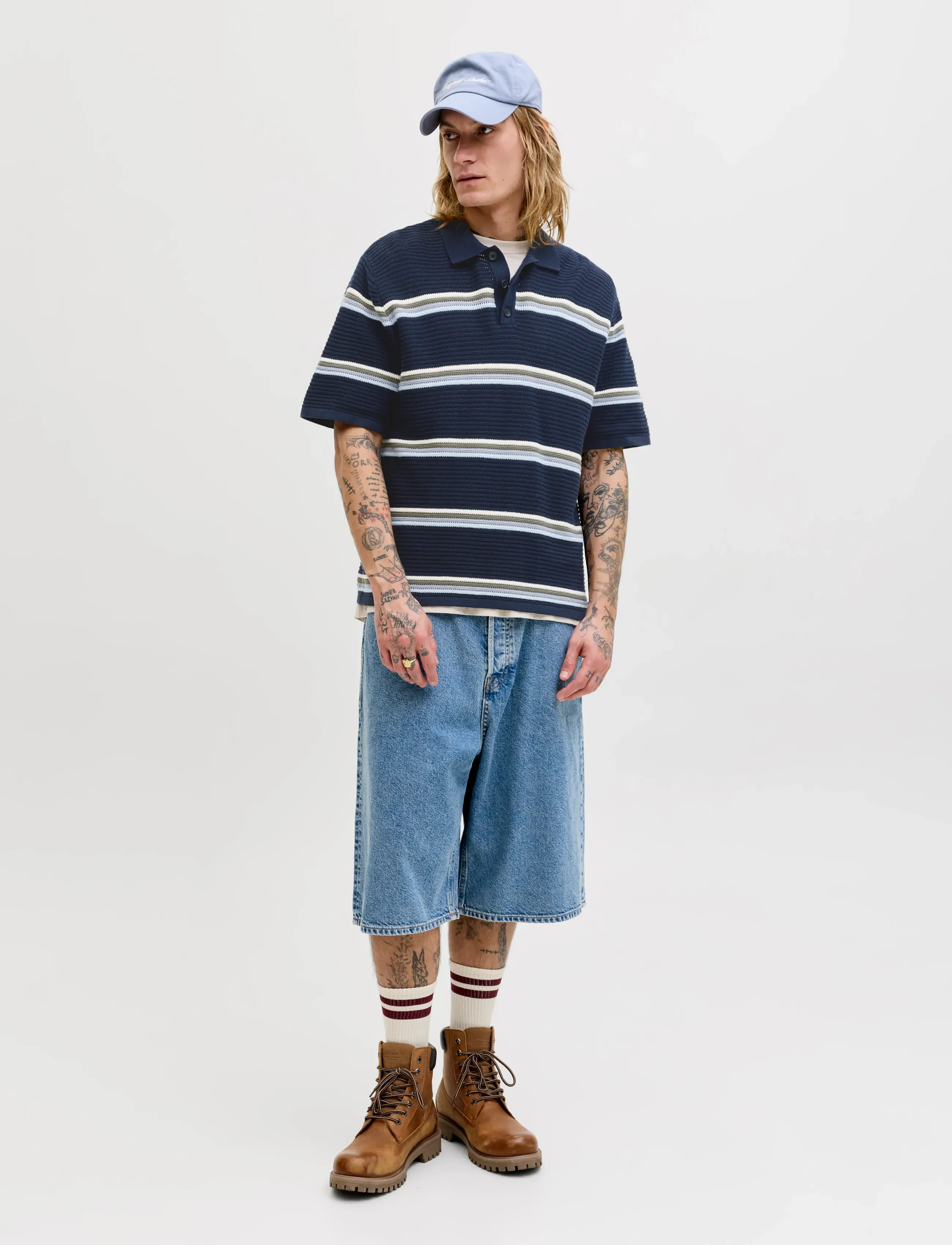 T-shirt 'JORMaine' nattblå / duvblå / pastellblå 4