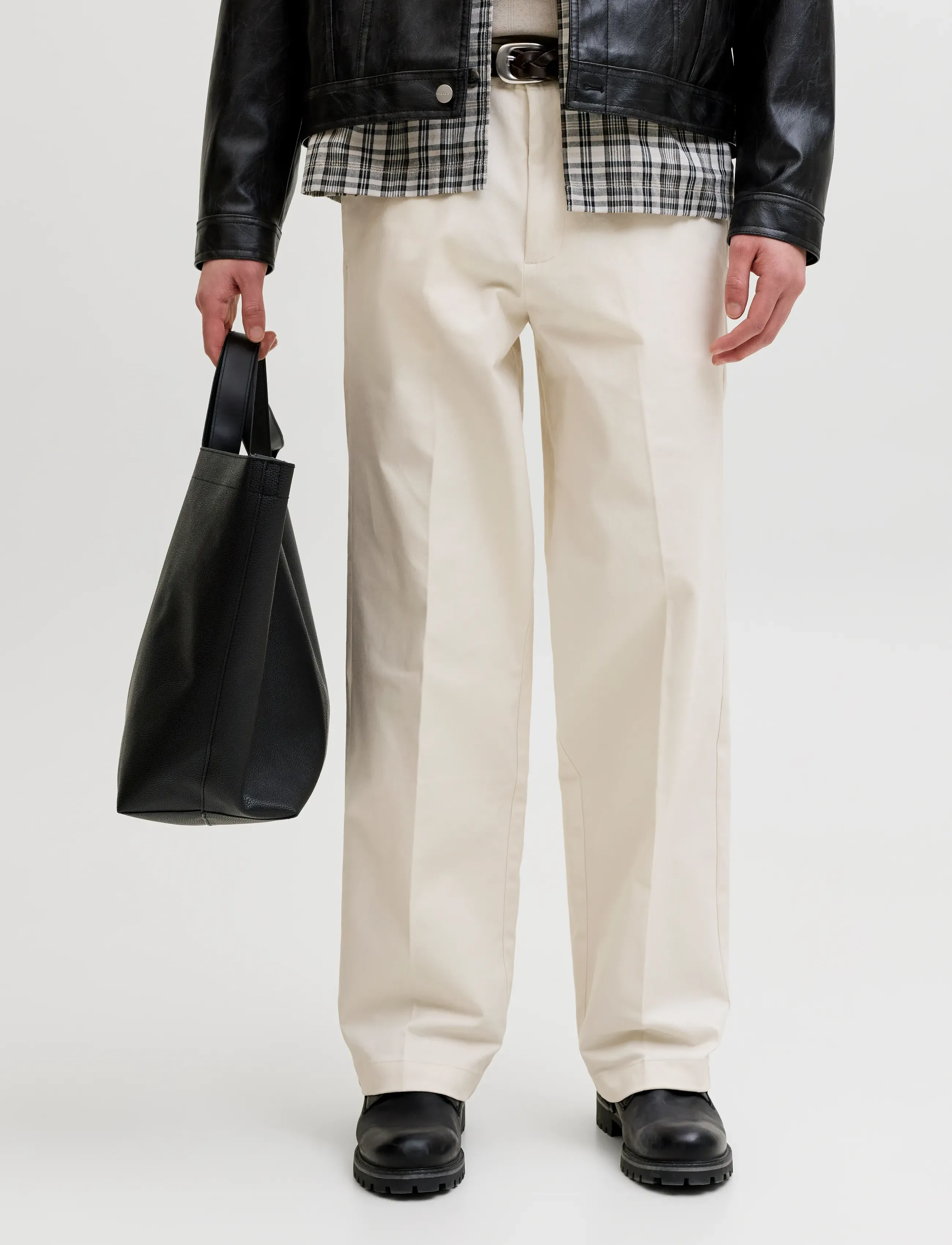 Jack & Jones JPSTBILL CAMDEN CHINO LN - Hosen - JET STREAM / cream