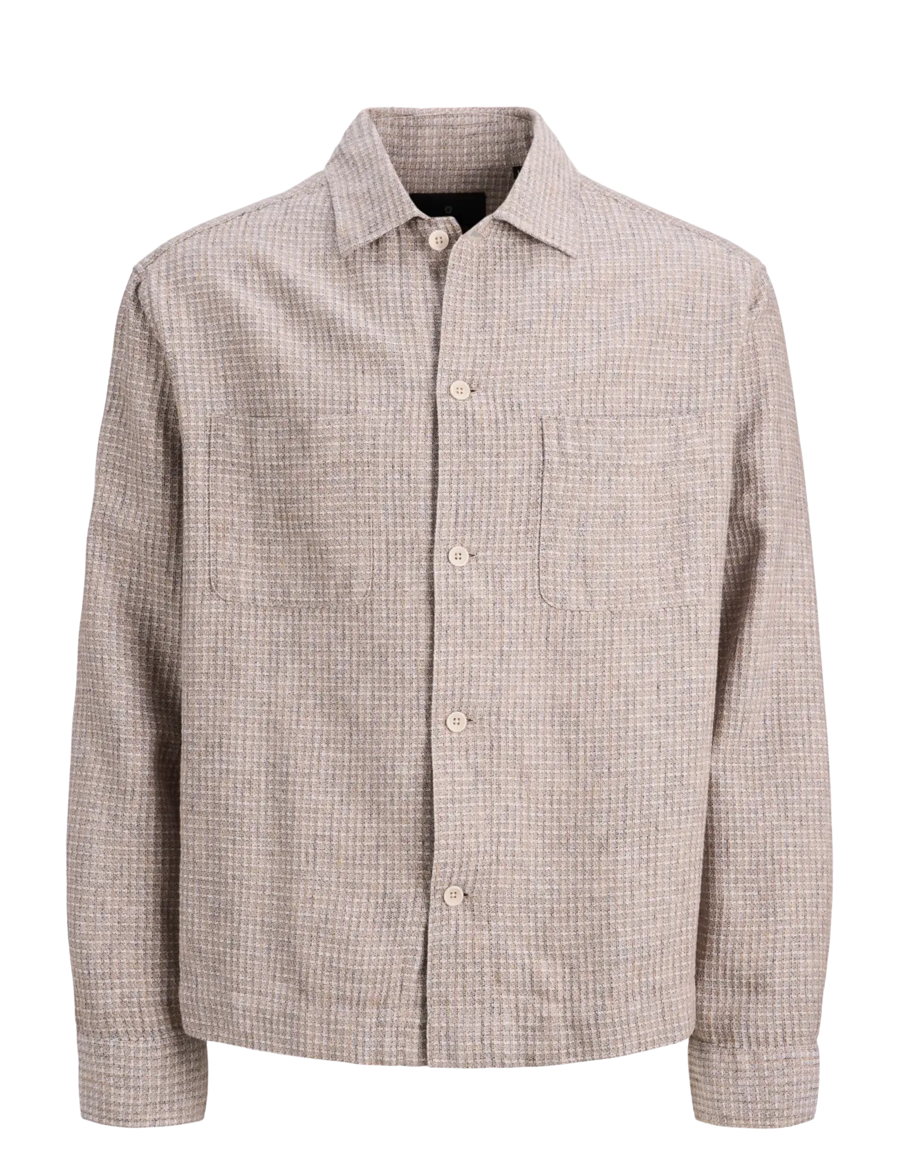 Jack & Jones JPRBLAMATT LINEN BLEND L/S OVERSHIRT SN - Jack & Jones - ALUMINUM / beige
