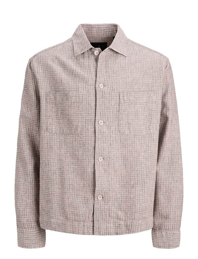 Jack & Jones - JPRBLAMATT LINEN BLEND L/S OVERSHIRT SN - kollektionen - aluminum - 1